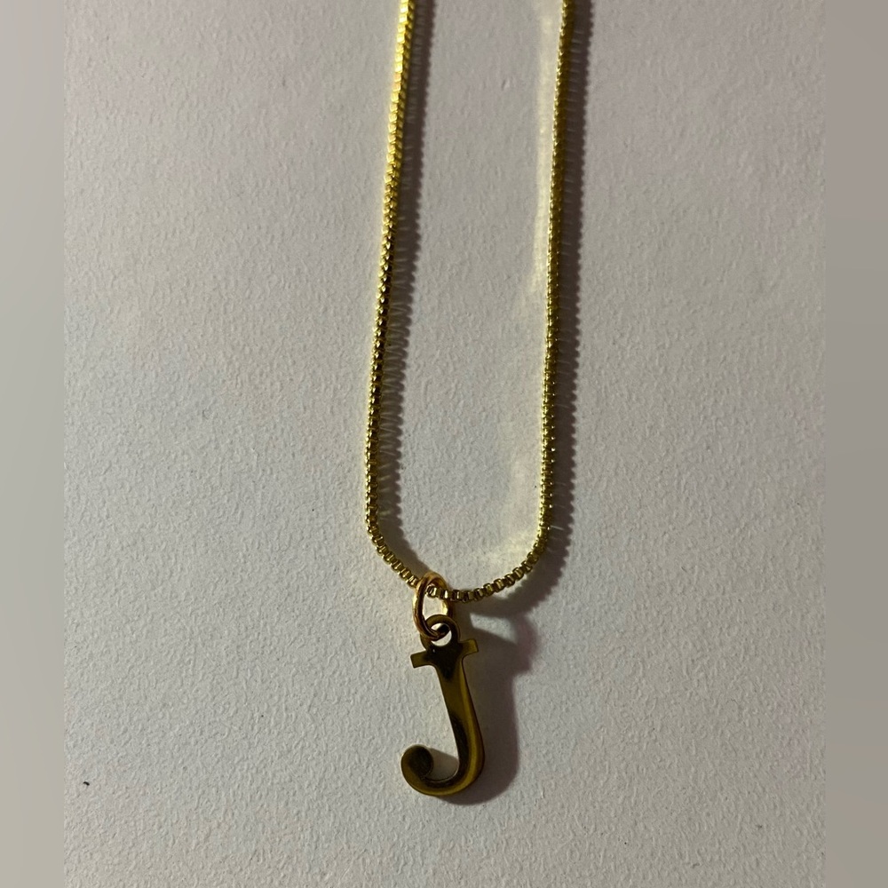 Gold J Necklace